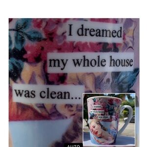 RETRO ⭐️ Porcelain 🎵’I had a dream 🛌 .. 🎵 Quote Mug, 🎁 idea?